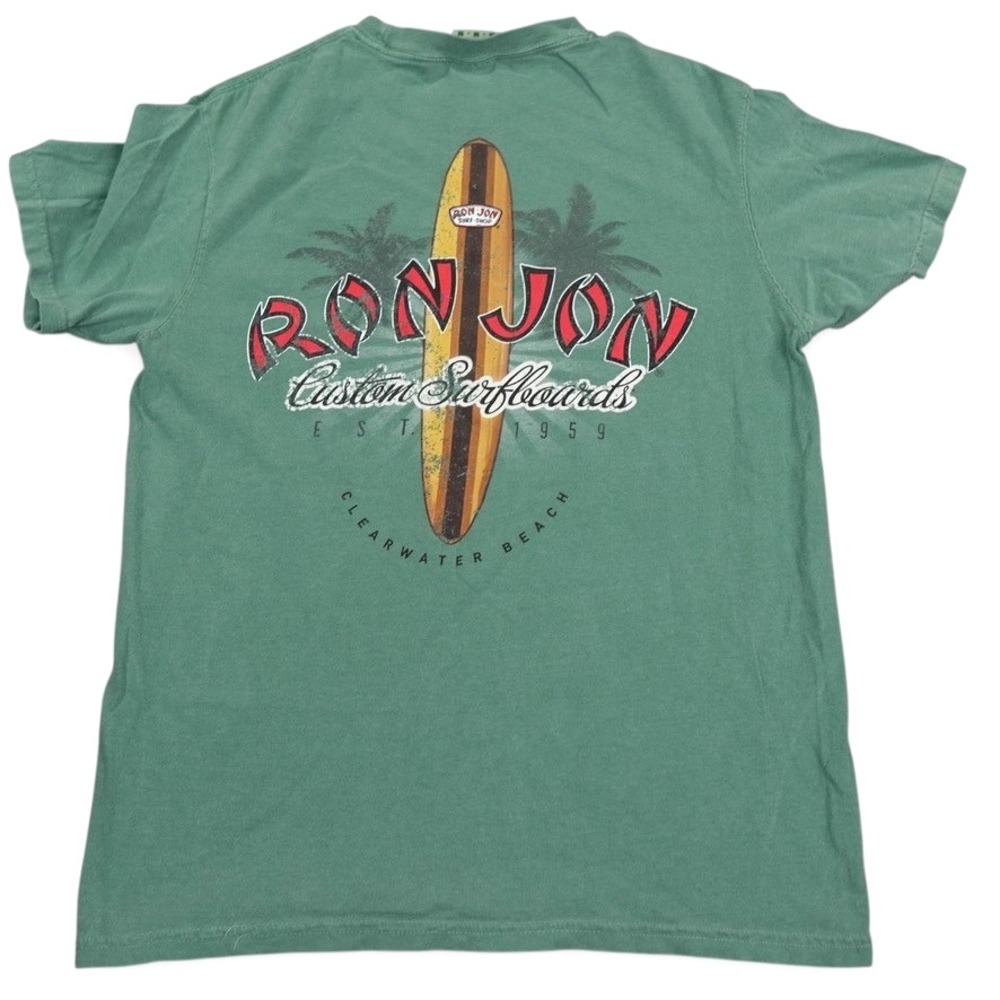 Ron Jon Surf Shop Clearwater Mens Medium Green Heavyweight‎ Custom Surfboards